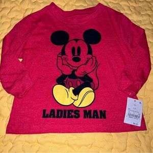 🌼 ❤️ Disney Mickey Mouse Shirt Baby Boys Size 12 month New NWT Valentine’s Day